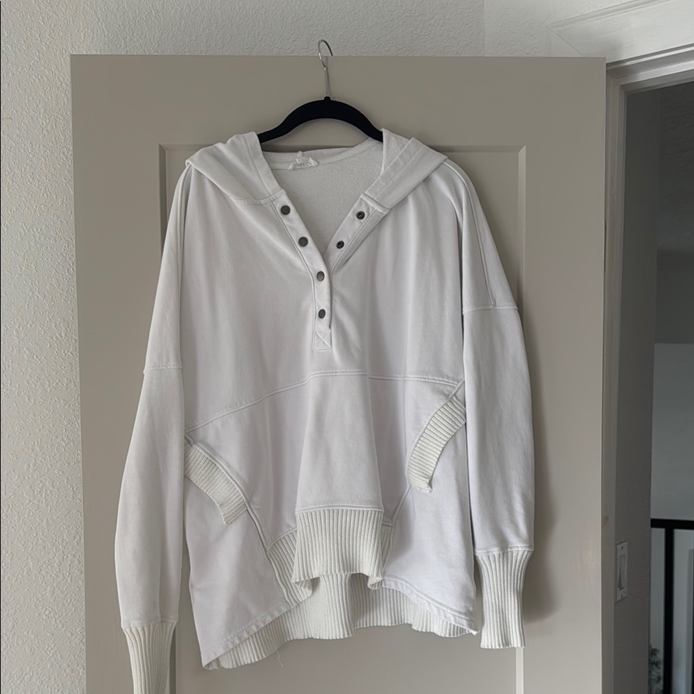 Women's White Hooded Top